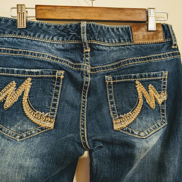 Maurices 3/4 Original S Denim Jean Small Chico 30x29 Y2K Bootcut Boot Cut Dark - Picture 6 of 11
